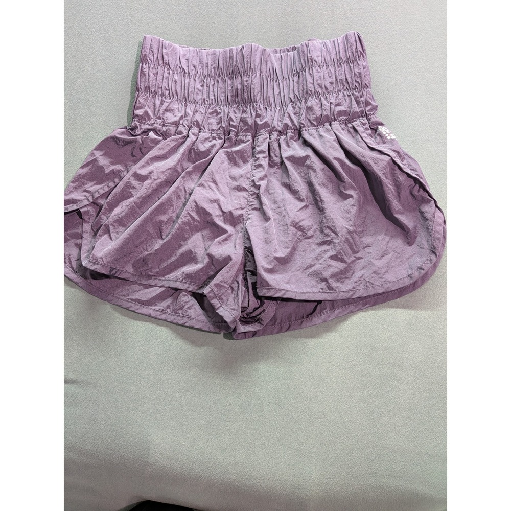 Free People Movement The Way Home Shorts Purple High Waisted Smocked Athletic XS